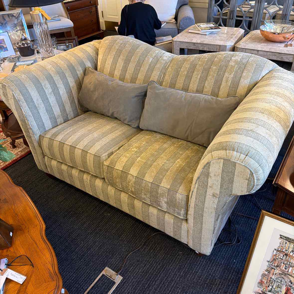 2-Seat Striped Loveseat