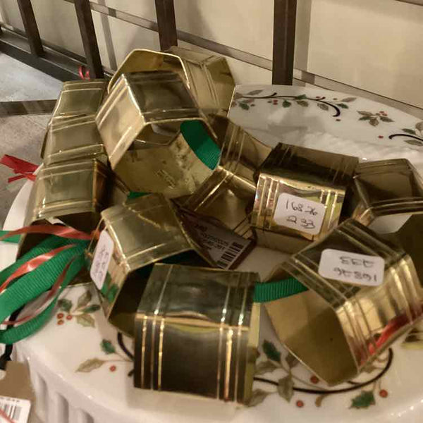 12 Brass Napkin Rings