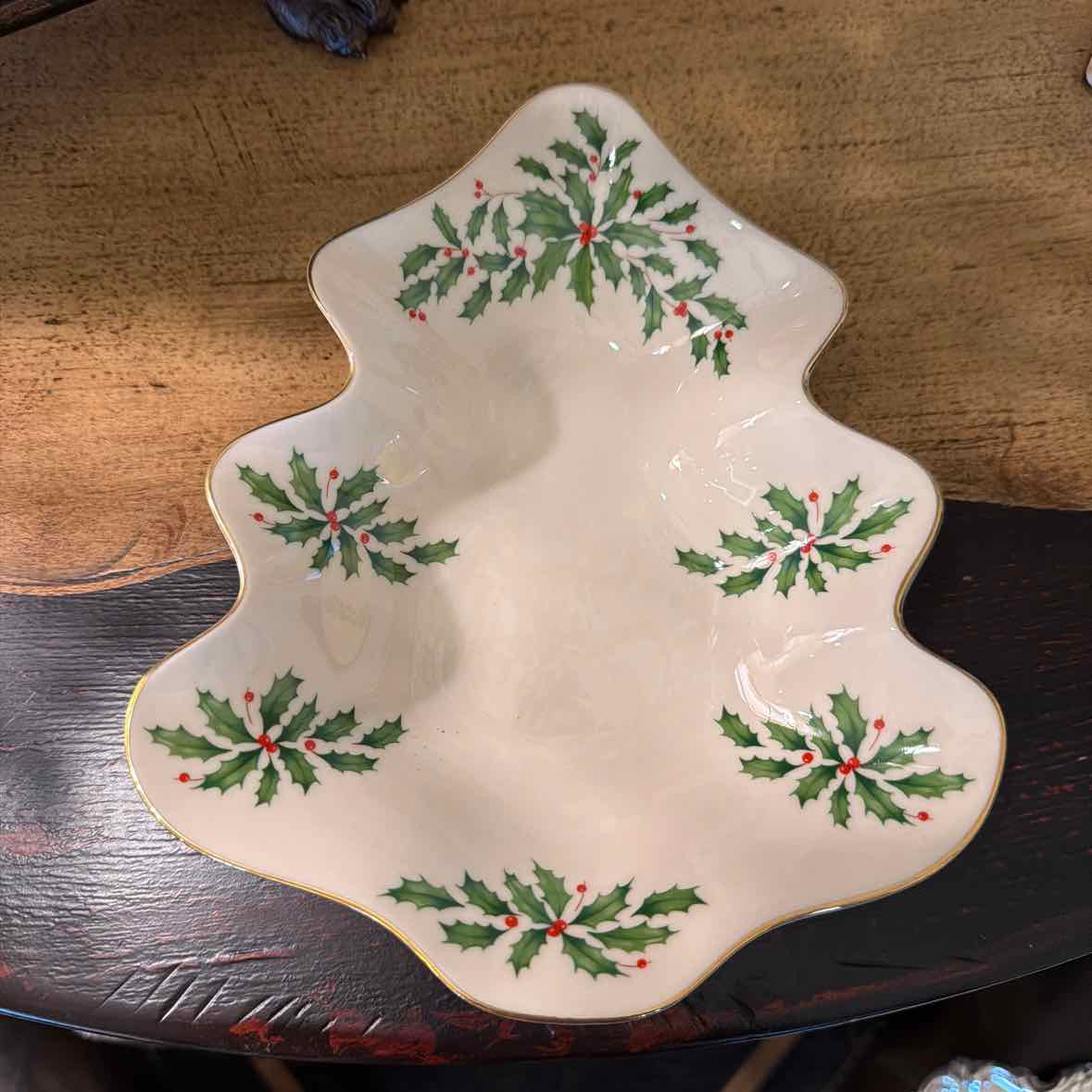 Lenox Tree & Holly Candy Dish