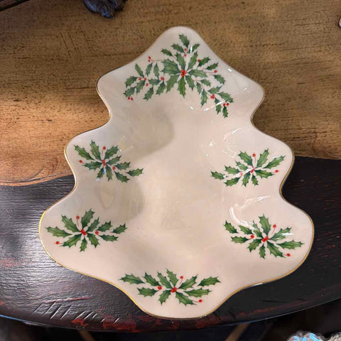 Lenox Tree & Holly Candy Dish