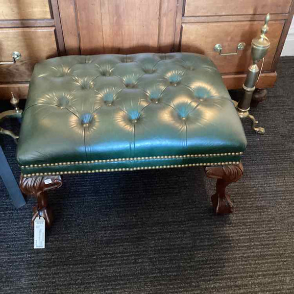 Hancock & Moore Leather Tufted Ottoman