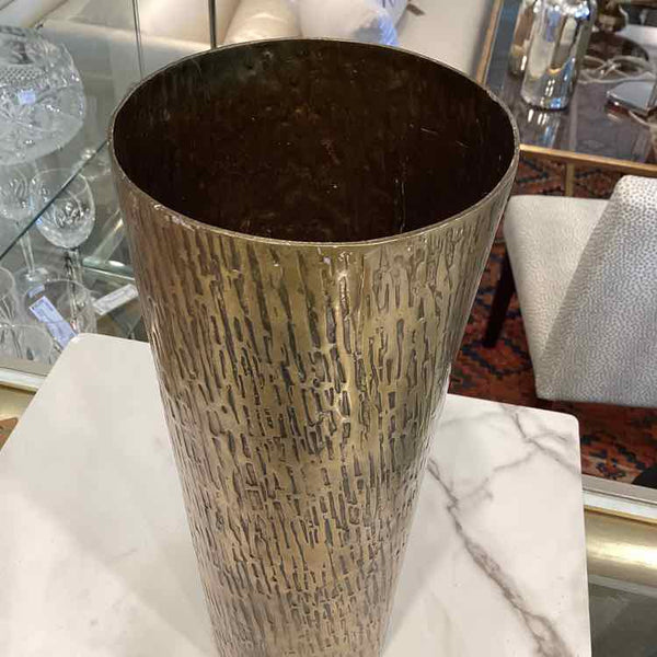 Gold Textured Cylindrical Vase
