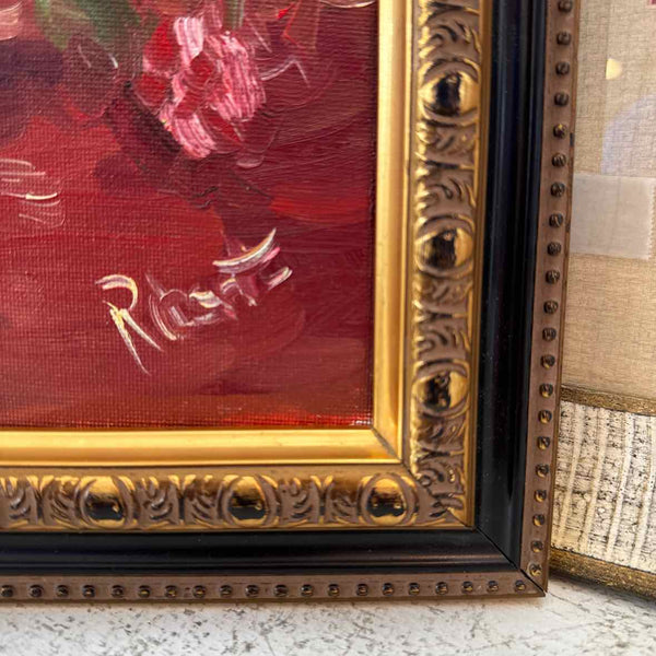 Signed Floral Oil Painting