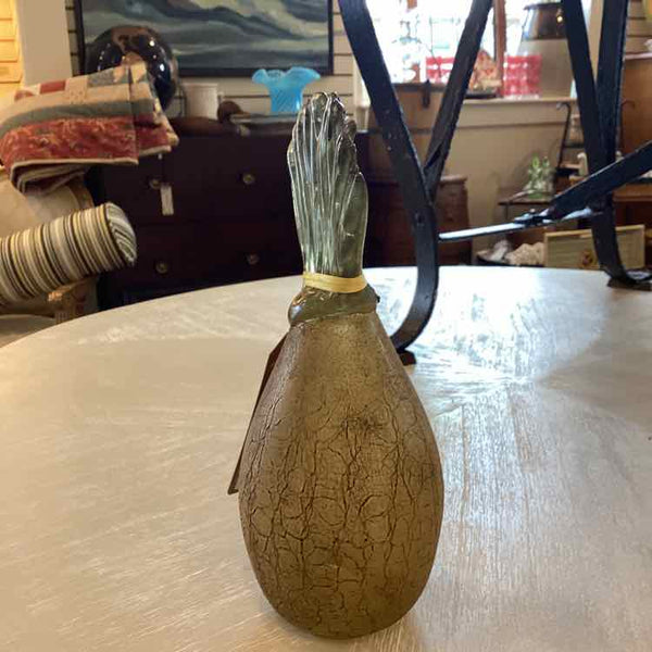 Amber Crackle Glass Pineapple