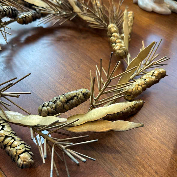Brass Wreath with Pine Cones