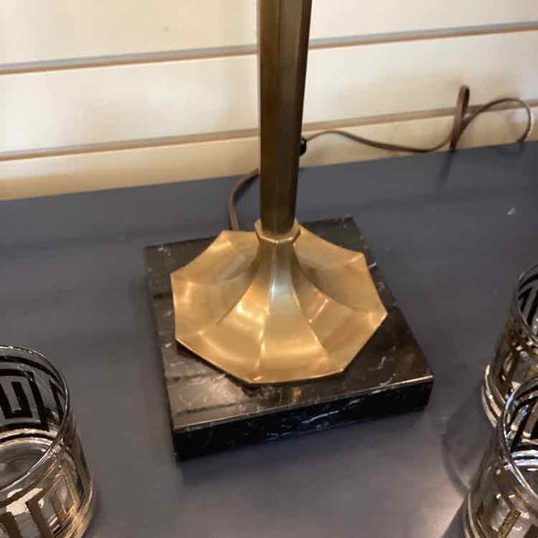 Pair Of Marble Base Brass Lamps