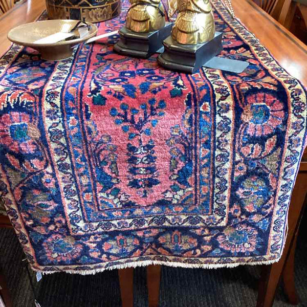 Vintage Red And Navy Wool Runner