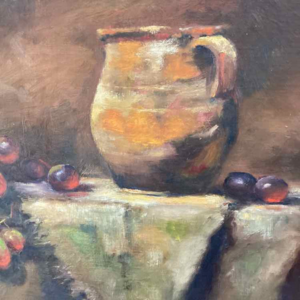 Stone Pot And Grapes Painting By Nina Meixner
