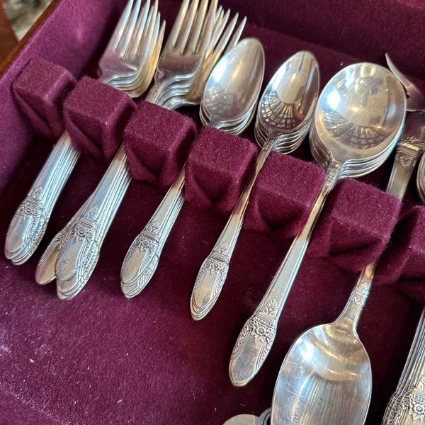77 pc. "First Love" Silverplate Flatware