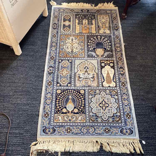 Blue And Beige Morocccan Rug