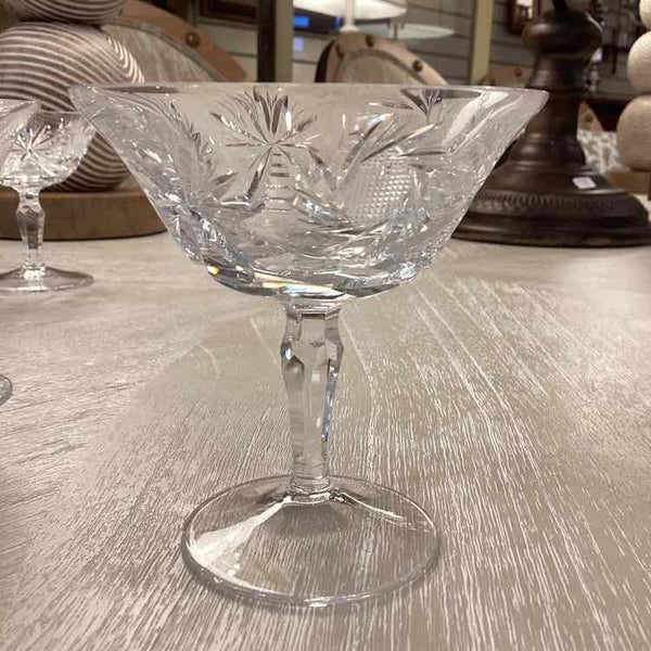 5 Vintage Crystal Compote/Dessert Plates
