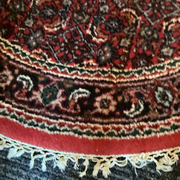Red & Navy Round Rug