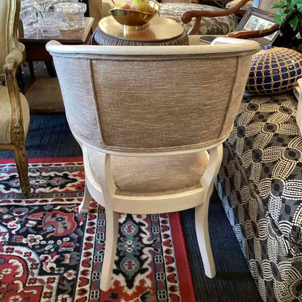 Ivory And Taupe Barrel Chair