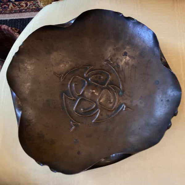 Antique Hammered Copper Dish