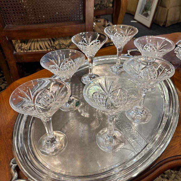 Seven Shannon Crystal Martini Glasses