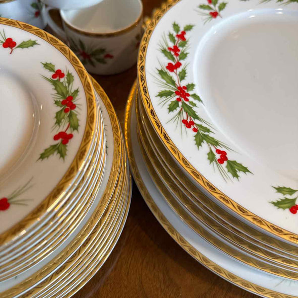 Gorham "Festive Holly" 42 Piece Set of China