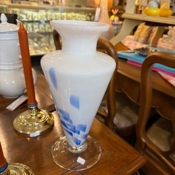 Murano Cobalt & White Vase