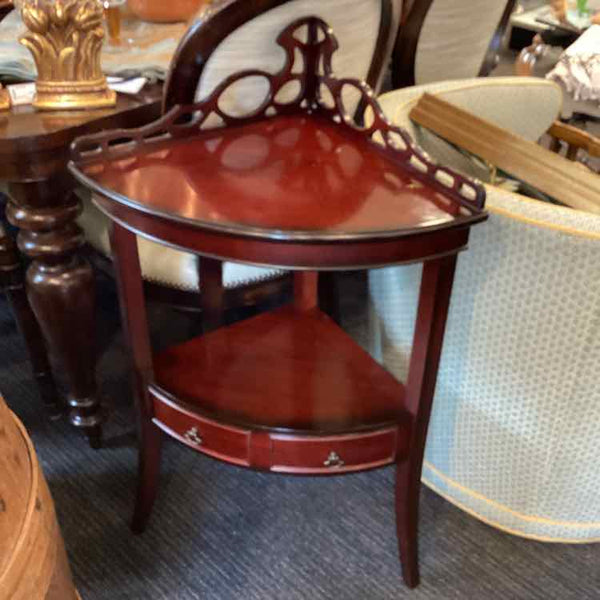 Bombay Corner Table With Faux Drawers
