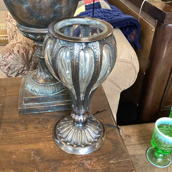 Baroque Solid Brass & Bubble Glass Vase
