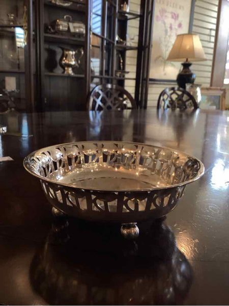 Silverplate Bowl with Cutouts