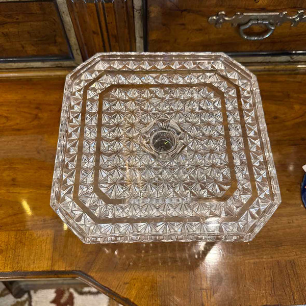 Antique Diamond Cut Cake Stand