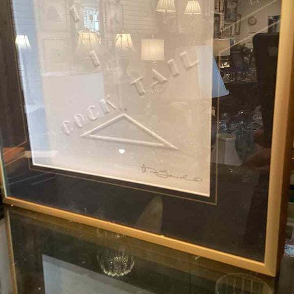 "Martini" Embossed Framed Art