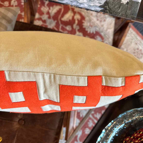 Beige & Orange Pillow