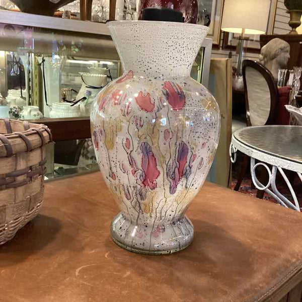 Simron White And Pink Glass Vase