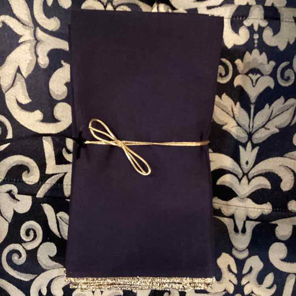 Black Glitter Edge Napkins - Set of 12