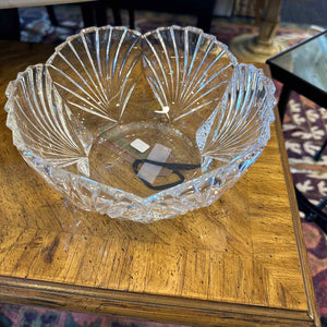 Crystal Salad Bowl With Faceted Edges