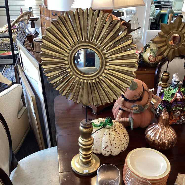 Gold Starburst Mirror On Stand
