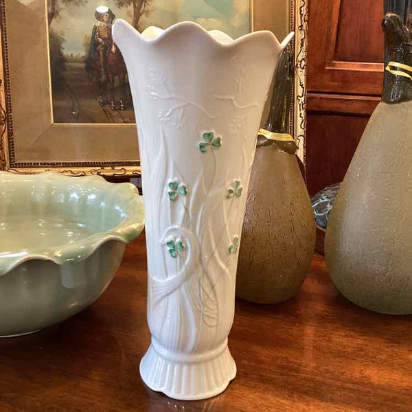Belleek Shamrock Vase