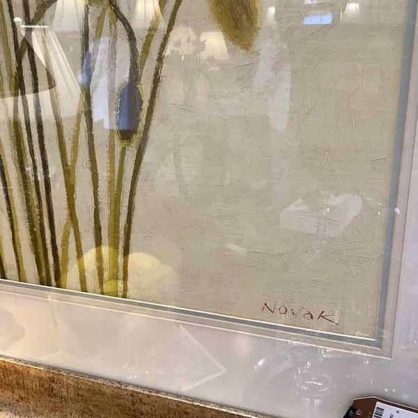 Large Poppy Print in Silver Wooden Frame