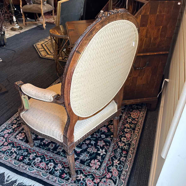 Gold Oval Back Bergere Chair