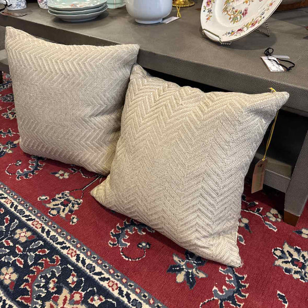Pair of Ivory Chevron Pillows