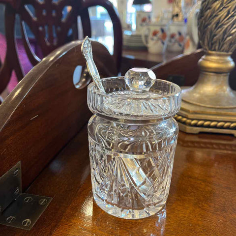 Waterford Jam/Honey Jar w/Spoon