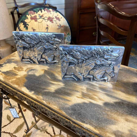 Aluminum Horse Bookends