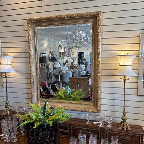 LaBarge Gold Beveled Mirror