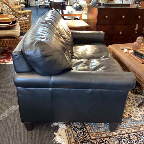 Black Leather Love Seat