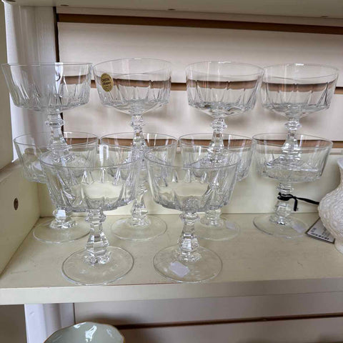 Set of 10 Crystal D' Arques Sherbet Glasses