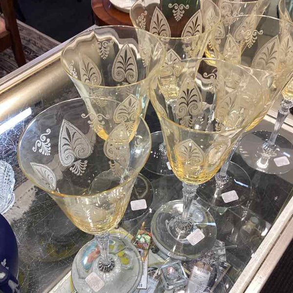 Seven Fostoria Water Goblets