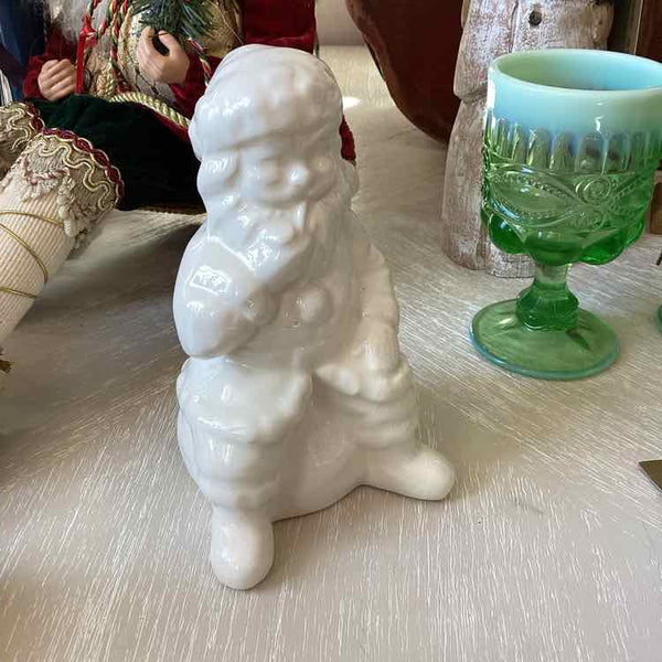 Ivory Ceramic Santa Statue