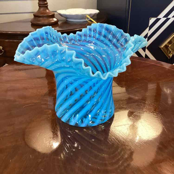 Vintage Blue & White Swirl Vase