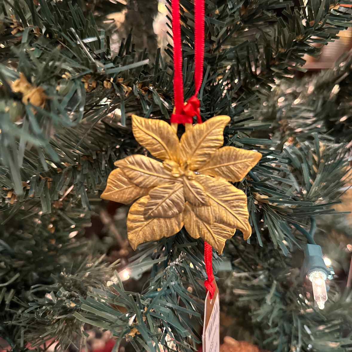 Gold Plated Poinsettia Ornament