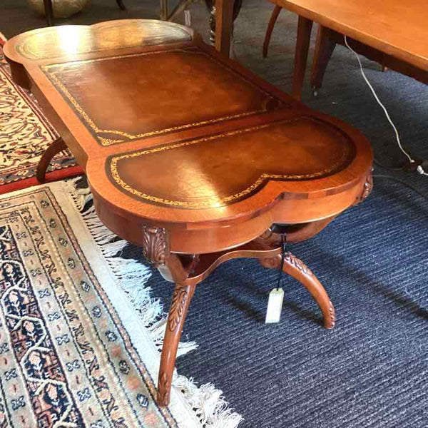 Mahogany Coffee Table With Leather Top