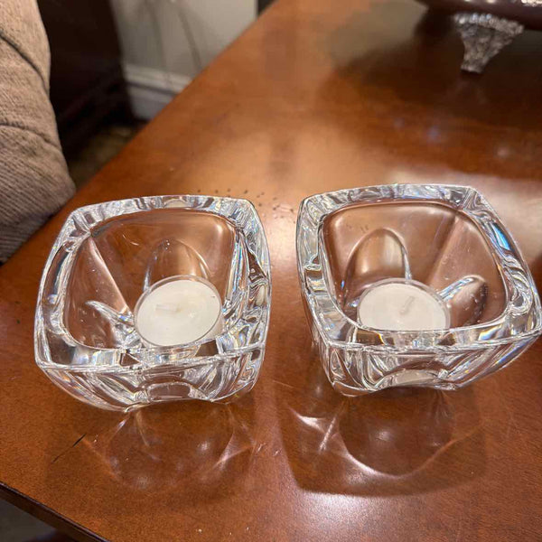 Pair Vera Wang  Crystal Candleholders