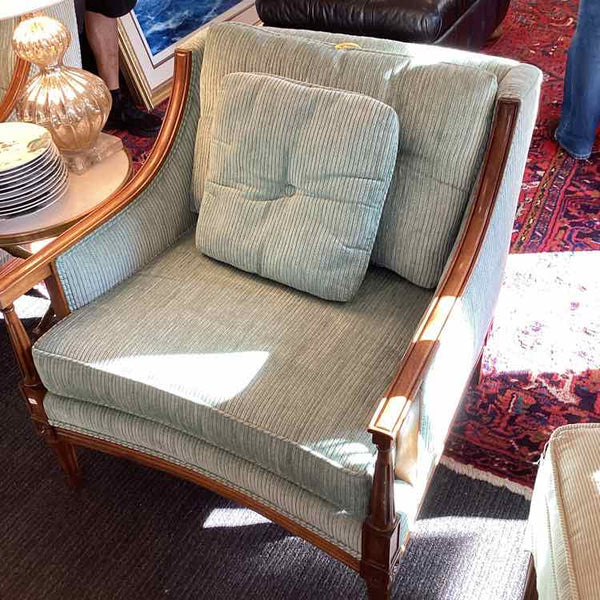 MCM Turquoise Corduroy Chair