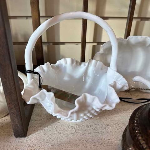 Milk Glass Basket