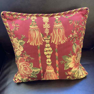 Cranberry Pillow With Cording