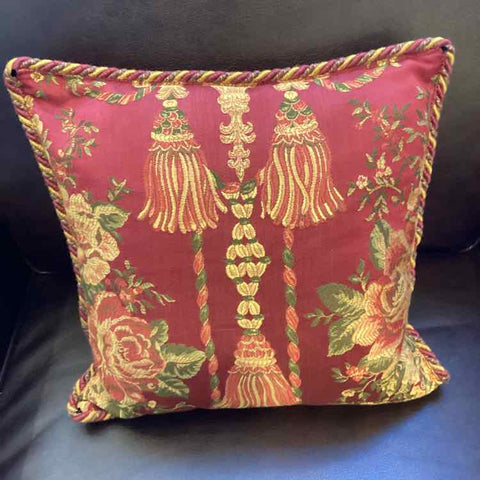 Cranberry Pillow With Cording